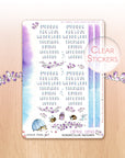 Buzzing In The Rain - Watercolor Planner stickers - Weekly Lettered Headers