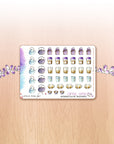 Buzzing In The Rain - Watercolor Planner Stickers MINI - Hot Beverages