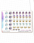 Buzzing In The Rain - Watercolor Planner Stickers MINI - Hot Beverages