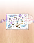 Buzzing in the Rain - Decorative Watercolor Stickers MINI - Bees & Hedgehogs Under The Rain