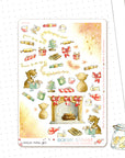 Baker Street - Decorative Watercolor Stickers - Christmas Fireplace FOILED ✨