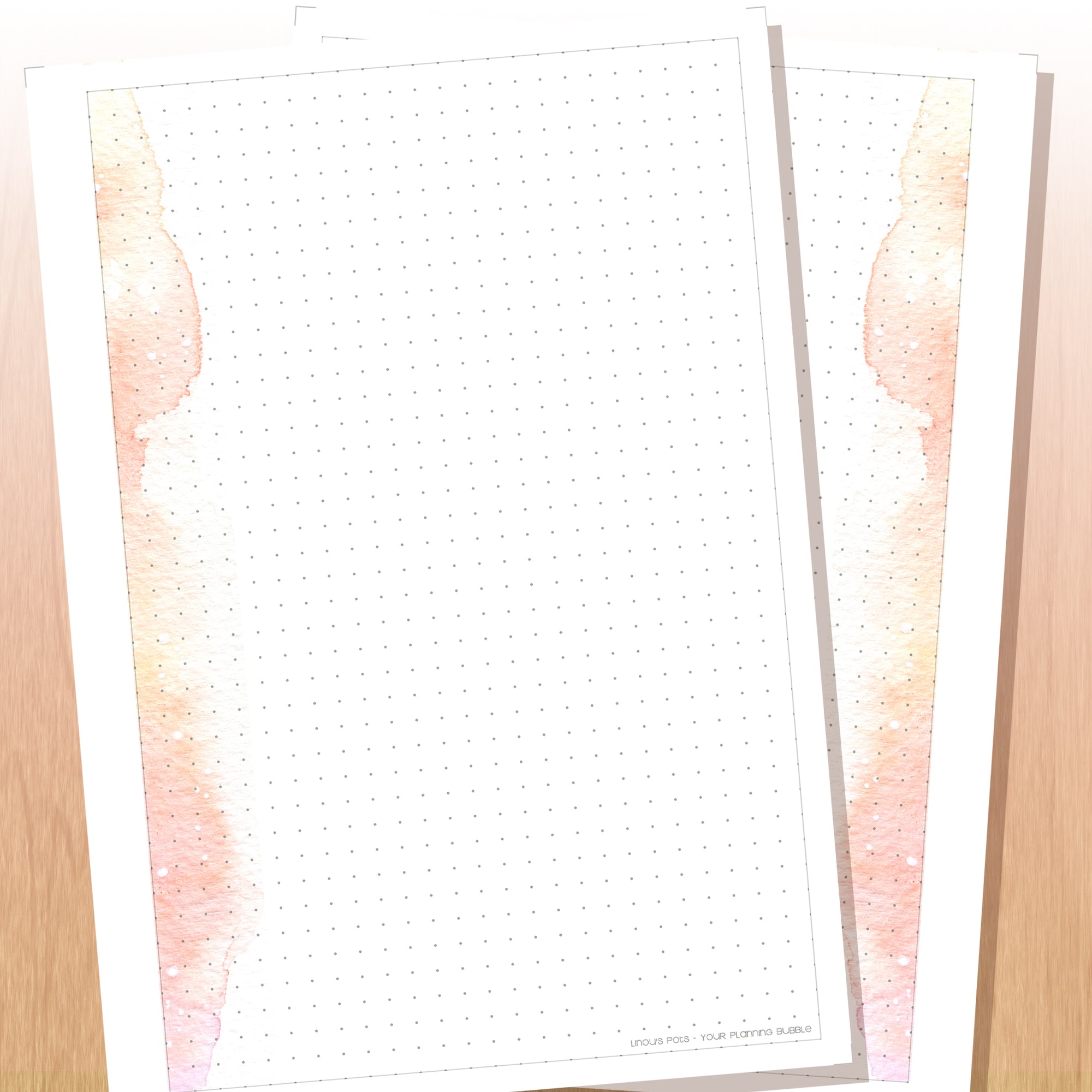 Cherry Blossoms [Watercolor Only] - Free Printable A5 Dot Grid Notes Page