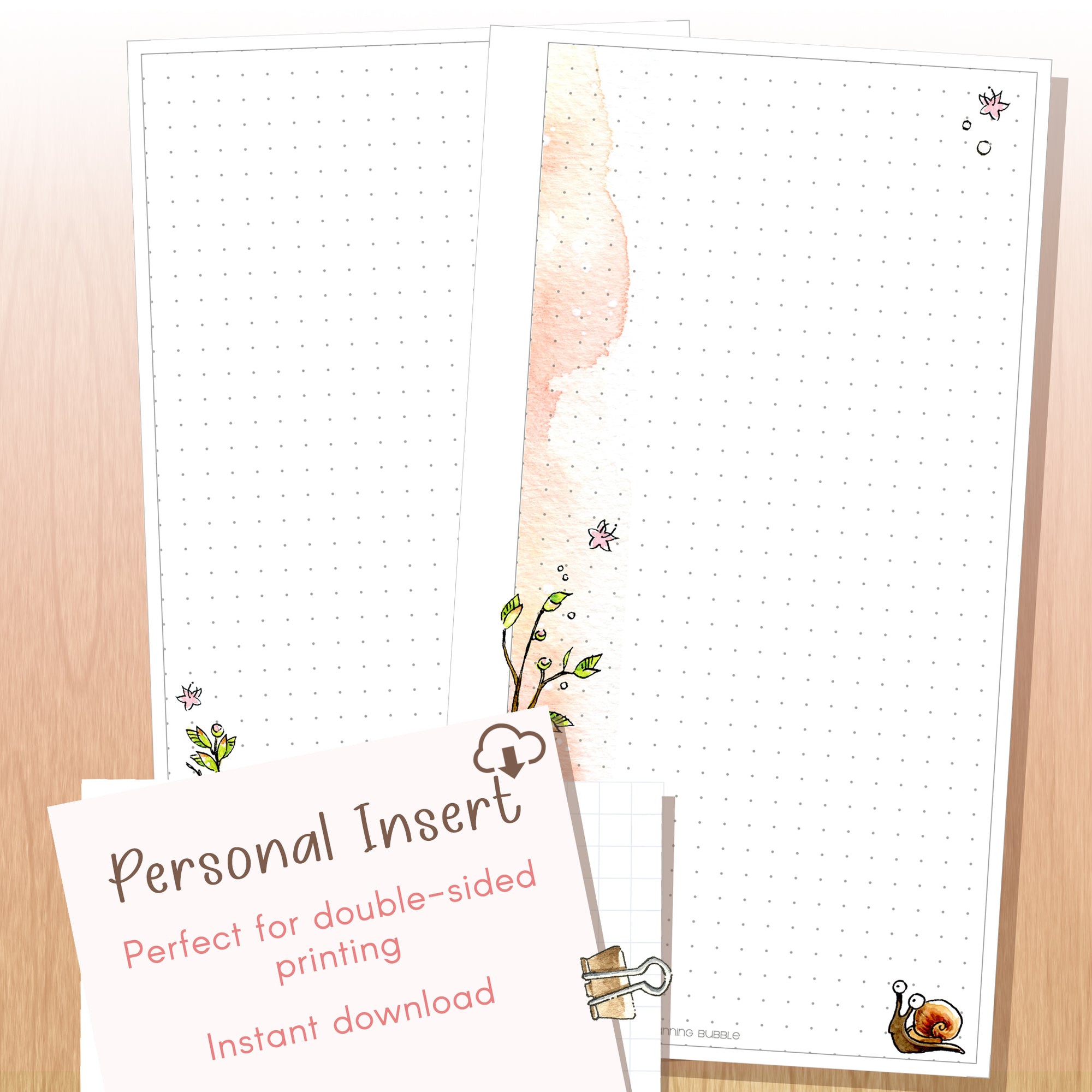 Cherry Blossoms - Free Printable Personal Dot Grid Notes Page