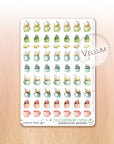 Christmas Woods - Decorative Watercolor Stickers - Hot Beverages
