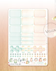 Far Away - Watercolor Planner Stickers - 1,5’’ Hemiboxes & Eventboxes