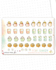 Far Away - Decorative Watercolor Stickers MINI - Hot Beverages
