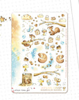 Squirrels Winter watercolor stickers