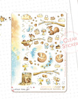 Squirrels Winter watercolor stickers