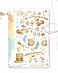 Squirrels Winter watercolor stickers