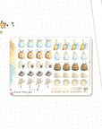 Household chores watercolor stickers