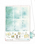 Writing At Dawn - Watercolor Planner Stickers - 1,5’’ Fullboxes Blue FOILED ✨