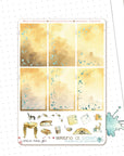 Writing At Dawn - Watercolor Planner Stickers - 1,5’’ Fullboxes Brown FOILED ✨