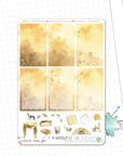 Writing At Dawn - Watercolor Planner Stickers - 1,5’’ Fullboxes Brown FOILED ✨