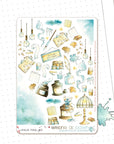 handmade watercolor stickers Inkpots illustrations