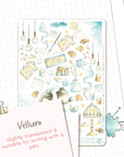 handmade watercolor stickers Inkpots illustrations