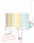 Writing At Dawn - Watercolor Planner Stickers MINI - 1,5’’ Miniboxes FOILED ✨