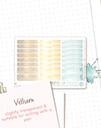 Blue Brown Yellow Planner Stickers Boxes
