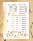 Handlettered headers watercolor stickers for Summer