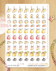 House chores watercolor stickers with summer vibes