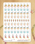 Summer drinks and cupcakes stickers