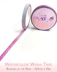 Buzzing In The Rain - Thin Purple & Light Blue Washi Tape