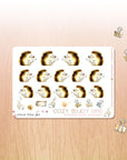 Hedgehog reading a sheet watercolor stickers