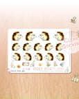 Hedgehog reading a sheet watercolor stickers