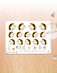 Hedgehog reading a sheet watercolor stickers