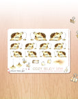 Hedgehog sleeping funny watercolors stickers