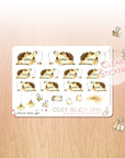 Hedgehog sleeping funny watercolors stickers