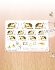 Hedgehog sleeping funny watercolors stickers