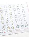 closeup of watercolor post-it stickers