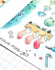 Foiled watercolor planner Stickers for Christmas