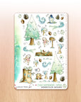 Watercolor planner stickers for Christmas with nature illustrations