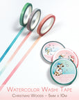 Thin watercolor washi tapes for Christmas Decorations