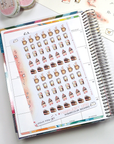 Love is the air - Decorative Watercolor Planner Stickers - Hot Beverages and Cakes