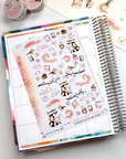 Love is the air - Decorative Watercolor Stickers - Clouds, Birds & Raccoons
