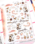 Love is the air - Decorative Watercolor Stickers - Clouds, Birds & Raccoons