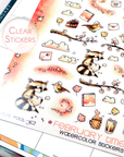 Love is the air - Decorative Watercolor Stickers - Clouds, Birds & Raccoons