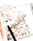 Love is the air - Decorative Watercolor Stickers - Clouds, Birds & Raccoons