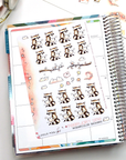 Raccoon in Love decorative planner stickers