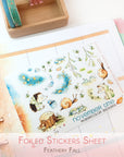 Watercolor stickers with foiled details with fall mood