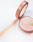 Pink watercolor washi tape with irised foiled spots