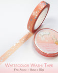 Pink watercolor washi tape with irised foiled spots