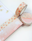 Pink watercolor washi tapes with paws pattern