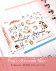 Foiled Rose Gold Decorative Stickers love theme