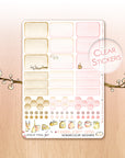 Love Is In The Air - Watercolor Planner Stickers - 1,5’’ wide Hemiboxes & Eventboxes