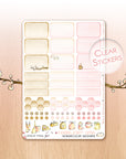 Love Is In The Air - Watercolor Planner Stickers - 1,5’’ wide Hemiboxes & Eventboxes
