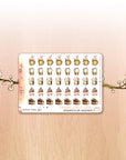 Love Is In The Air - Decorative Watercolor Stickers MINI - Hot Beverages & Cakes