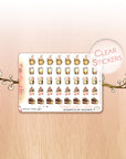 Love Is In The Air - Decorative Watercolor Stickers MINI - Hot Beverages & Cakes